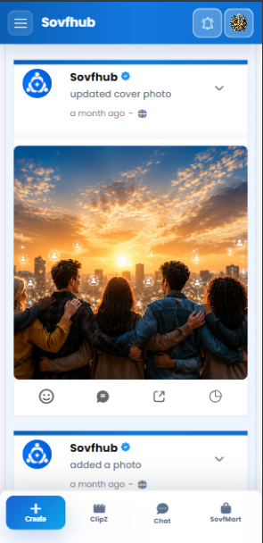 The SovfHub app on a phone